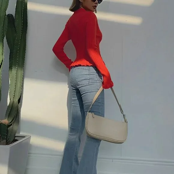 Commense Ruffled Trim Pearl Button Long Sleeve Cardigan - Fuchsia - Picture 2 of 3